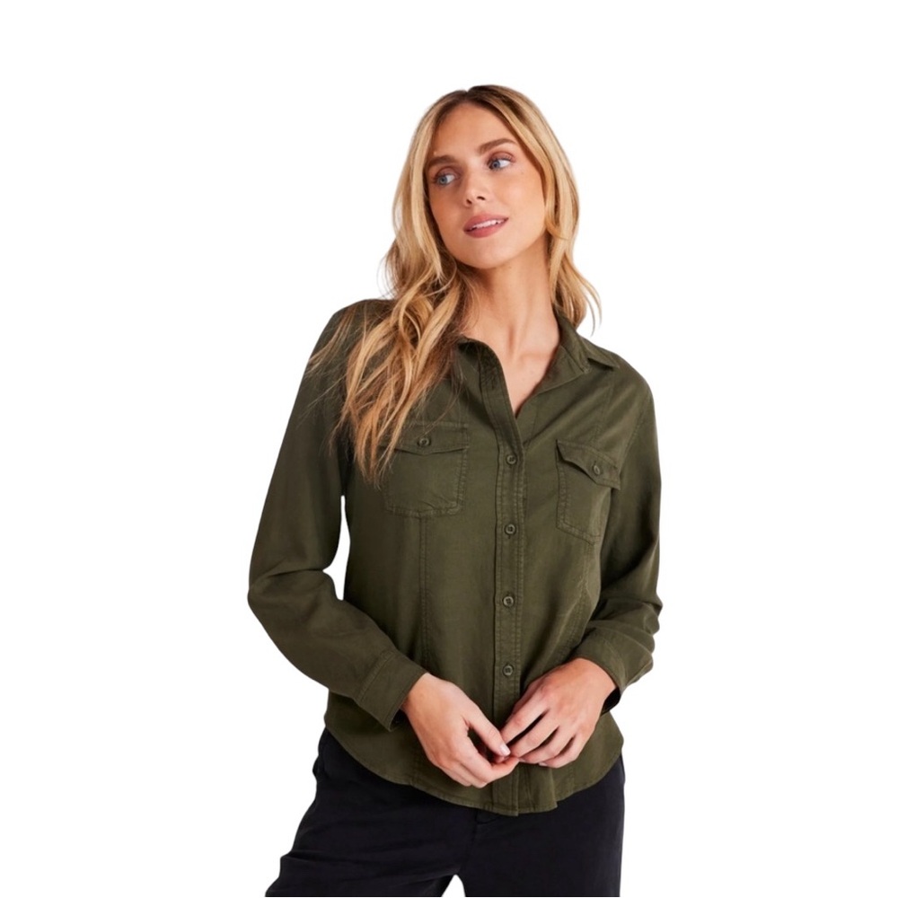 Bella Dahl Long Sleeve Seamed Shirt - Italian Herb 💕